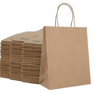 10"x5"x13" Paper Shopping Bags Missy Handle Kraft(Medium) 250/cs